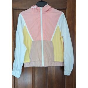 Twain Designed In California Jacket Womens M Hooded Windbreaker Multicolor Lined